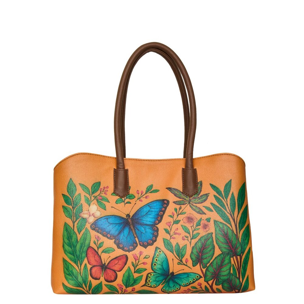 Printed Vegan Leather Top Handle Carryall Tote Bag for Women- Work, Daily Use